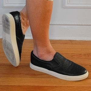 Steve Madden ECENTRCJ Size 9.5M Black Faux Leather Snakeskin